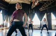 Marina Wolf during a rehearsal  session of the Phat Fly Girls, a hip hop performing ensemble featuring fat dancers. Wolf  is founder and director of Big Moves, the only service organization in the world dedicated to promoting size diversity in dance.