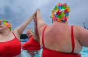 The Padded Lilies, a fat women\'s synchronized swim team.The PL is made of volunteers who perform at various events and aim at promoting the pro-fat acceptance movement.