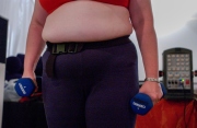 Fitness instructor Jennifer Portnick during her class.Jennifer Portnick, 38, might be a fat aerobics instructor but she is definitely fit. Portnick, who weights 240 pounds (108 kgs) and measures 5 feet 8 (176 cms), has been doing high-impact aerobics for 15 years and follows  a diet that is mostly vegetarian. She is certified by the Aerobics and Fitness Association of America and teaches several  high-energy, low-impact classes a week. She has her own program called ìFeeling Good Fitnessî.