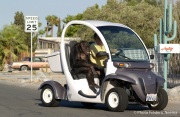 Cheeta the chimpanzee  enjoys a ride in an electric car driven by owner and caretaker Dan Westfall. Cheeta, believed to be the world's oldest living primate, was thought for a long time to be one the chimpanzees that appeared in the 1930's and 1940's Tarzan movies starring Johnny Weissmuller  and Maureen O'Sullivan. Cheeta, a male chimpanzee,  now lives happily at the C.H.E.E.T.A Primate Foundation in Palm Springs, California, a home for primates who have retired from the movie industry and the show business.