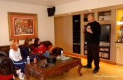 Dennis Hof, owner of the Moonlite Bunny Ranch, during one of his sales courses to his sex workers in his own home.
The Moonlite Bunny Ranch is America's best-known legal brothel, located in Carson City, NV.