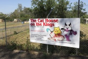 The entrance to The Cat House on the Kings, a sanctuary for hundreds of cats  in Parlier, CA on May 10, 2012. The Cat House on The Kings is a sanctuary for cats that was started by Lynea Lattanzio in her own house. There are now over 700 cats on the 12-acre property.