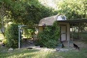 One of the cottages especially built for the cats at The Cat House on the Kings, a sanctuary for hundreds of cats  in Parlier, CA on May 11, 2012. The Cat House on The Kings is a sanctuary for cats that was started by Lynea Lattanzio in her own house. There are now over 700 cats on the 12-acre property.