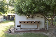 One of the cottages especially built for the cats at The Cat House on the Kings, a sanctuary for hundreds of cats  in Parlier, CA on May 11, 2012. The Cat House on The Kings is a sanctuary for cats that was started by Lynea Lattanzio in her own house. There are now over 700 cats on the 12-acre property.