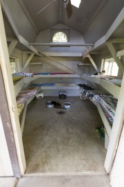 Inside one of the cottages especially built for the cats at The Cat House on the Kings, a sanctuary for hundreds of cats  in Parlier, CA on May 10, 2012. The Cat House on The Kings is a sanctuary for cats that was started by Lynea Lattanzio in her own house. There are now over 700 cats on the 12-acre property.