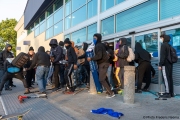 Looters stealing goods after they broke into the local Best Buy store in Emeryville , CA, on May 30, 2020.