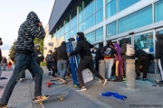 Looters stealing goods after they broke into the local Best Buy store in Emeryville , CA, on May 30, 2020.