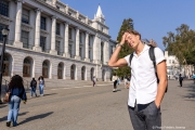 Björn  Seeliger during inside the campus of  the Univertisty of California in Berkeley, CA, on September 19, 2023. Björn Markus Seeliger is a Swedish swimmer who holds the Swedish record for 50 m backstroke.