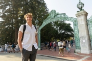 Björn  Seeliger during inside the campus of  the Univertisty of California in Berkeley, CA, on September 19, 2023. Björn Markus Seeliger is a Swedish swimmer who holds the Swedish record for 50 m backstroke.