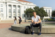 Björn  Seeliger during inside the campus of  the Univertisty of California in Berkeley, CA, on September 19, 2023. Björn Markus Seeliger is a Swedish swimmer who holds the Swedish record for 50 m backstroke.