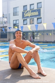 Björn  Seeliger during inside the campus of  the Univertisty of California in Berkeley, CA, on September 19, 2023. Björn Markus Seeliger is a Swedish swimmer who holds the Swedish record for 50 m backstroke.