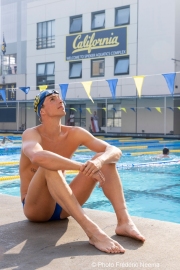 Björn  Seeliger during inside the campus of  the Univertisty of California in Berkeley, CA, on September 19, 2023. Björn Markus Seeliger is a Swedish swimmer who holds the Swedish record for 50 m backstroke.