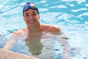 Björn  Seeliger during inside the campus of  the Univertisty of California in Berkeley, CA, on September 19, 2023. Björn Markus Seeliger is a Swedish swimmer who holds the Swedish record for 50 m backstroke.