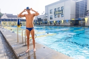 Björn  Seeliger during inside the campus of  the Univertisty of California in Berkeley, CA, on September 19, 2023. Björn Markus Seeliger is a Swedish swimmer who holds the Swedish record for 50 m backstroke.