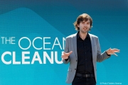 Boyan Slat, Founder and CEO of The Ocean Cleanup, speaks at a press conference in San Francisco on September 6, 2024. The Ocean Cleanup is an international non-profit dedicated to developing scalable technologies to remove plastic from the world\'s oceans.Six years after setting sail from San Francisco to tackle ocean plastic pollution, the organization has returned with invaluable expertise and technological advancements. Slat announced a bold achievement: the Great Pacific Garbage Patch (GPGP) could be eradicated within ten years, with an estimated cost of US$7.5 billion.Founded in 2013 by Boyan Slat, The Ocean Cleanup now employs a team of around 140 people and is headquartered in Rotterdam, the Netherlands.