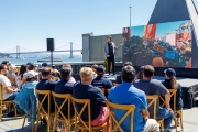 Boyan Slat, Founder and CEO of The Ocean Cleanup, speaks at a press conference in San Francisco on September 6, 2024. The Ocean Cleanup is an international non-profit dedicated to developing scalable technologies to remove plastic from the world\'s oceans.Six years after setting sail from San Francisco to tackle ocean plastic pollution, the organization has returned with invaluable expertise and technological advancements. Slat announced a bold achievement: the Great Pacific Garbage Patch (GPGP) could be eradicated within ten years, with an estimated cost of US$7.5 billion.Founded in 2013 by Boyan Slat, The Ocean Cleanup now employs a team of around 140 people and is headquartered in Rotterdam, the Netherlands.