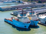 The two support vessels from The Ocean Cleanup docked in San Francisco on September 6, 2024, marking the organization's return after six years of groundbreaking work to develop technologies to eliminate ocean plastic pollution. 
The Ocean Cleanup is an international non-profit dedicated to developing scalable technologies to remove plastic from the world's oceans. It was founded in 2013 by Boyan Slat, employs a team of around 140 people, and is headquartered in Rotterdam, the Netherlands.