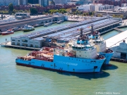 The two support vessels from The Ocean Cleanup docked in San Francisco on September 6, 2024, marking the organization's return after six years of groundbreaking work to develop technologies to eliminate ocean plastic pollution. 
The Ocean Cleanup is an international non-profit dedicated to developing scalable technologies to remove plastic from the world's oceans. It was founded in 2013 by Boyan Slat, employs a team of around 140 people, and is headquartered in Rotterdam, the Netherlands.