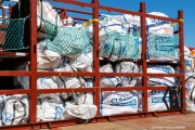 Large bags filled with collected plastic debris are stored on the deck of The Ocean Cleanup's support vessel in San Francisco, CA, on September 6, 2024.
The Ocean Cleanup, founded by Boyan Slat in 2013, is an international non-profit focused on developing scalable technologies to remove plastic from the world’s oceans. The organization employs around 140 people and is headquartered in Rotterdam, the Netherlands.