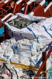 Plastic debris collected from the ocean are piled on the deck of The Ocean Cleanup's support vessel docked in San Francisco, CA, on September 6, 2024. This haul is part of the organization's ongoing mission to rid the world's oceans of plastic waste through innovative, large-scale cleanup technologies.
The Ocean Cleanup, founded by Boyan Slat in 2013, is an international non-profit focused on developing scalable technologies to remove plastic from the world’s oceans. The organization employs around 140 people and is headquartered in Rotterdam, the Netherlands.