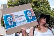 Protesters in downtown San Rafael, CA, on June 14, 2025, rallied under the banner of the “No Kings” protest, voicing opposition to President Donald Trump and what they view as authoritarian tendencies in American politics. Demonstrators carried signs and delivered speeches calling for the defense of democratic institutions and the rejection of political figures perceived as undermining them.