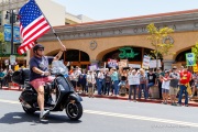 Protesters in downtown San Rafael, CA, on June 14, 2025, rallied under the banner of the “No Kings” protest, voicing opposition to President Donald Trump and what they view as authoritarian tendencies in American politics. Demonstrators carried signs and delivered speeches calling for the defense of democratic institutions and the rejection of political figures perceived as undermining them.