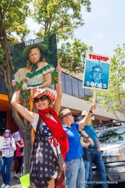 Protesters in downtown San Rafael, CA, on June 14, 2025, rallied under the banner of the “No Kings” protest, voicing opposition to President Donald Trump and what they view as authoritarian tendencies in American politics. Demonstrators carried signs and delivered speeches calling for the defense of democratic institutions and the rejection of political figures perceived as undermining them.