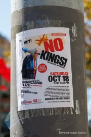 Tens of thousands marched through the streets of San Francisco, CA, on October 18, 2025, during a “No Kings” protest, one of more than 2,700 rallies nationwide opposing what organizers call President Donald Trump’s “authoritarian” agenda.