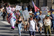 Tens of thousands marched through the streets of San Francisco, CA, on October 18, 2025, during a “No Kings” protest, one of more than 2,700 rallies nationwide opposing what organizers call President Donald Trump’s “authoritarian” agenda.