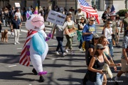Tens of thousands marched through the streets of San Francisco, CA, on October 18, 2025, during a “No Kings” protest, one of more than 2,700 rallies nationwide opposing what organizers call President Donald Trump’s “authoritarian” agenda.
