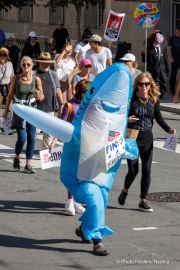 Tens of thousands marched through the streets of San Francisco, CA, on October 18, 2025, during a “No Kings” protest, one of more than 2,700 rallies nationwide opposing what organizers call President Donald Trump’s “authoritarian” agenda.