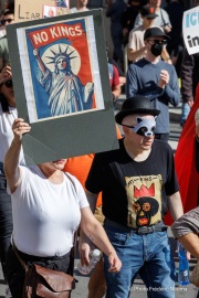 Tens of thousands marched through the streets of San Francisco, CA, on October 18, 2025, during a “No Kings” protest, one of more than 2,700 rallies nationwide opposing what organizers call President Donald Trump’s “authoritarian” agenda.