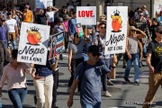 Tens of thousands marched through the streets of San Francisco, CA, on October 18, 2025, during a “No Kings” protest, one of more than 2,700 rallies nationwide opposing what organizers call President Donald Trump’s “authoritarian” agenda.
