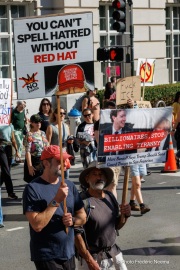 Tens of thousands marched through the streets of San Francisco, CA, on October 18, 2025, during a “No Kings” protest, one of more than 2,700 rallies nationwide opposing what organizers call President Donald Trump’s “authoritarian” agenda.