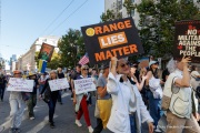 Tens of thousands marched through the streets of San Francisco, CA, on October 18, 2025, during a “No Kings” protest, one of more than 2,700 rallies nationwide opposing what organizers call President Donald Trump’s “authoritarian” agenda.