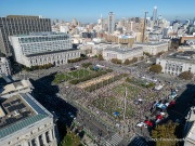 Tens of thousands marched through the streets of San Francisco, CA, on October 18, 2025, during a “No Kings” protest, one of more than 2,700 rallies nationwide opposing what organizers call President Donald Trump’s “authoritarian” agenda.