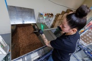 The packaging process of BrewBird disposable coffee pods at the company’s assembly line  in Belmont, CA, on April 3, 2026.
BrewBird is rethinking office coffee by combining whole beans in compostable pods with smart brewing technology to deliver a fresh, barista-quality cup in about a minute.