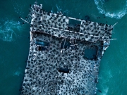 Sunken Ship off the shore of Seacliff State Beach, CA