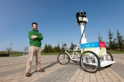 Google engineer Daniel Ratner with The Google Street View Trike